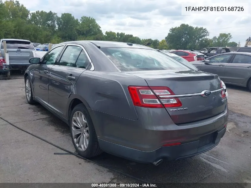 1FAHP2F81EG168726 2014 Ford Taurus Limited