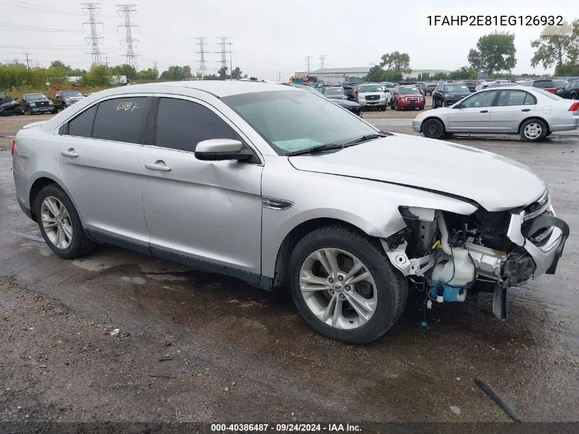 2014 Ford Taurus Sel VIN: 1FAHP2E81EG126932 Lot: 40386487