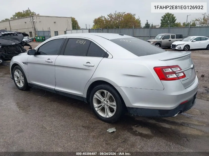 1FAHP2E81EG126932 2014 Ford Taurus Sel