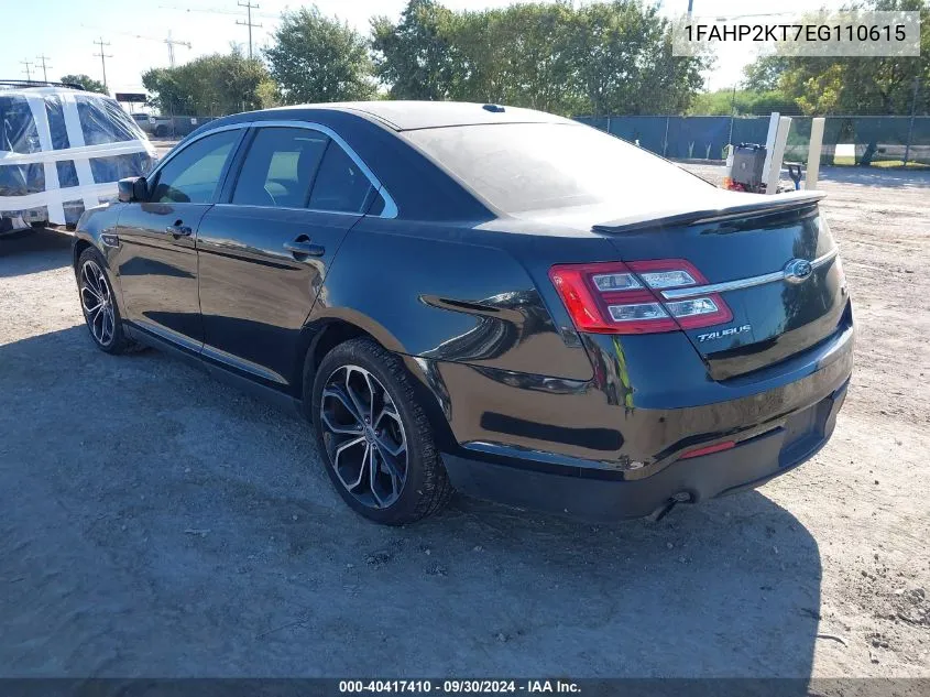 2014 Ford Taurus Sho VIN: 1FAHP2KT7EG110615 Lot: 40417410