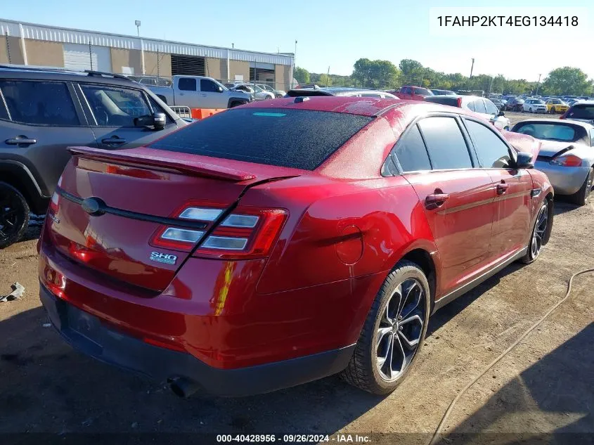 2014 Ford Taurus Sho VIN: 1FAHP2KT4EG134418 Lot: 40428956