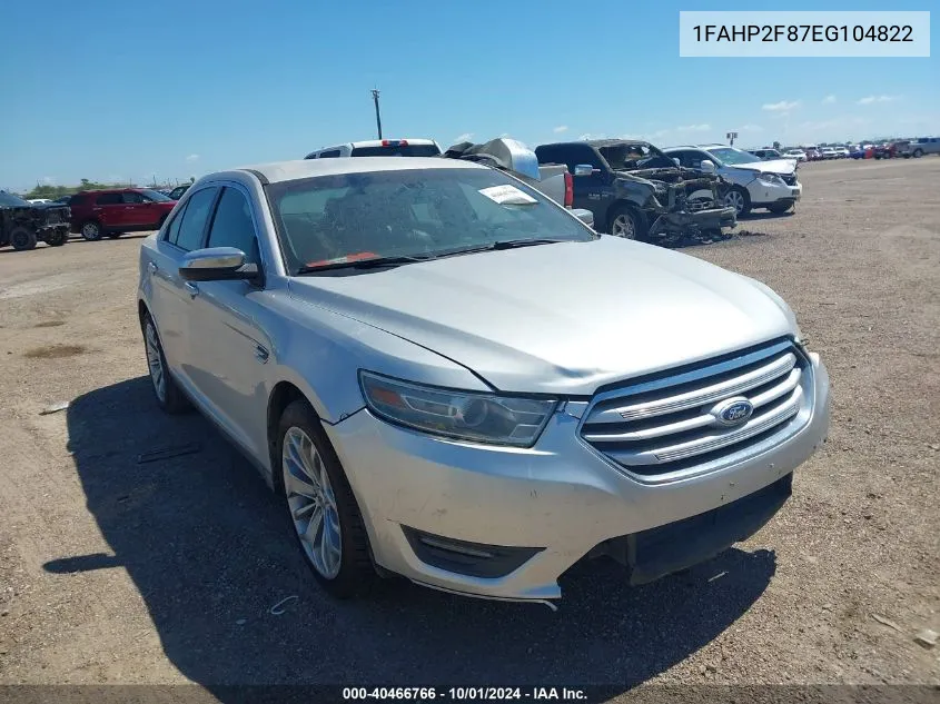 2014 Ford Taurus Limited VIN: 1FAHP2F87EG104822 Lot: 40466766