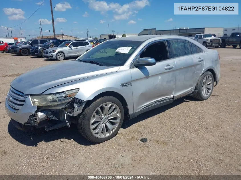 2014 Ford Taurus Limited VIN: 1FAHP2F87EG104822 Lot: 40466766