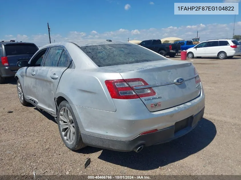 1FAHP2F87EG104822 2014 Ford Taurus Limited