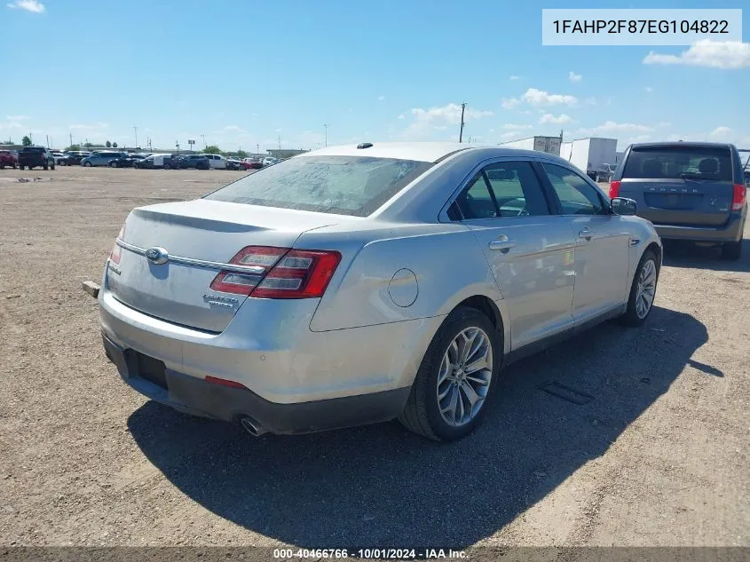 2014 Ford Taurus Limited VIN: 1FAHP2F87EG104822 Lot: 40466766