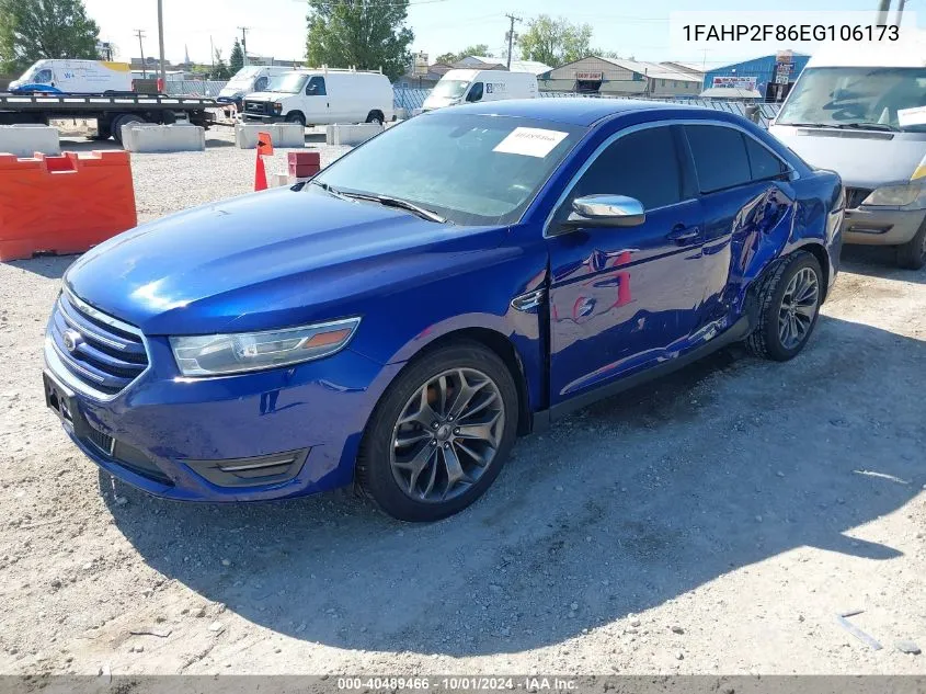 2014 Ford Taurus Limited VIN: 1FAHP2F86EG106173 Lot: 40489466