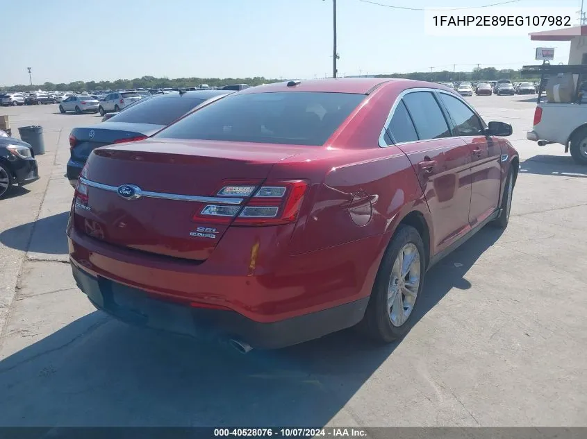 2014 Ford Taurus Sel VIN: 1FAHP2E89EG107982 Lot: 40528076