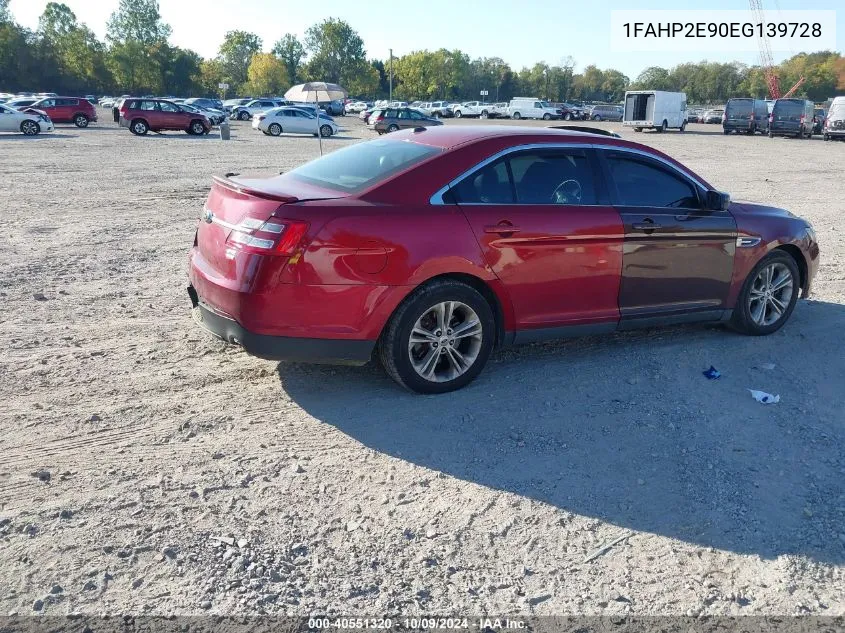 2014 Ford Taurus Sel VIN: 1FAHP2E90EG139728 Lot: 40551320