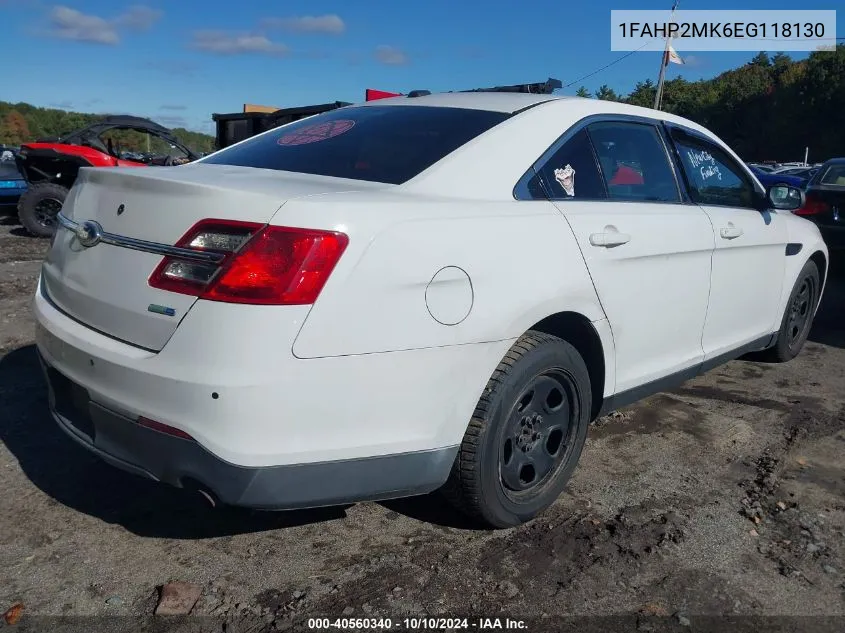 2014 Ford Taurus Police Interceptor VIN: 1FAHP2MK6EG118130 Lot: 40560340