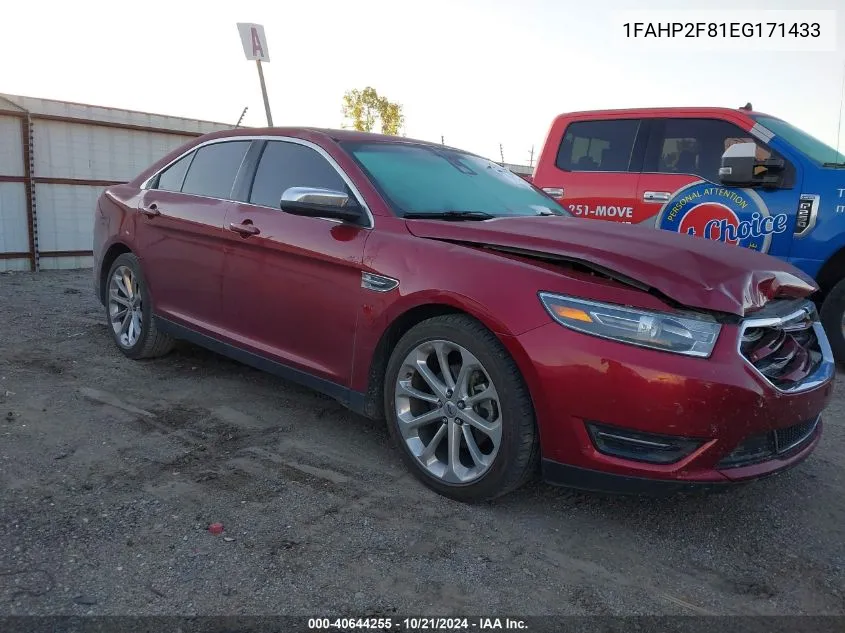 2014 Ford Taurus Limited VIN: 1FAHP2F81EG171433 Lot: 40644255