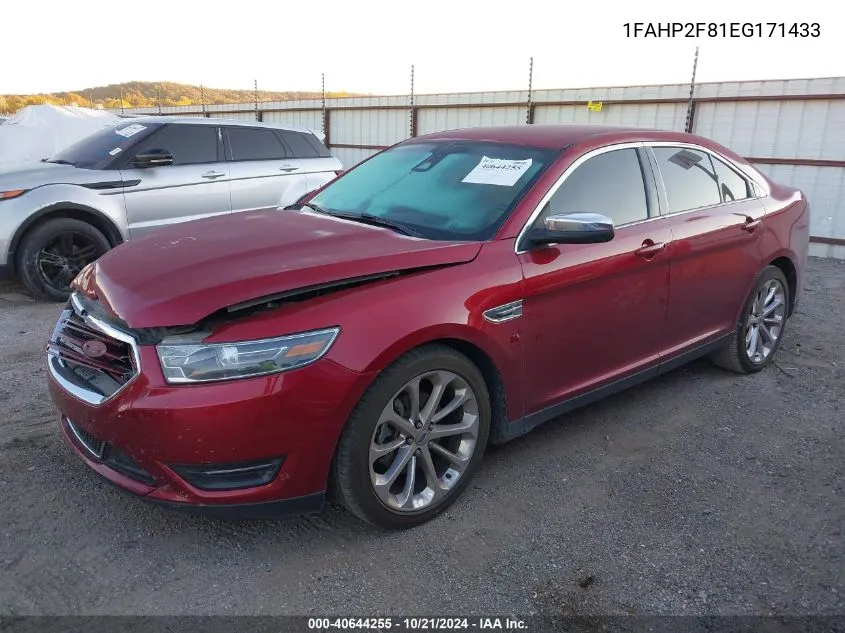 2014 Ford Taurus Limited VIN: 1FAHP2F81EG171433 Lot: 40644255