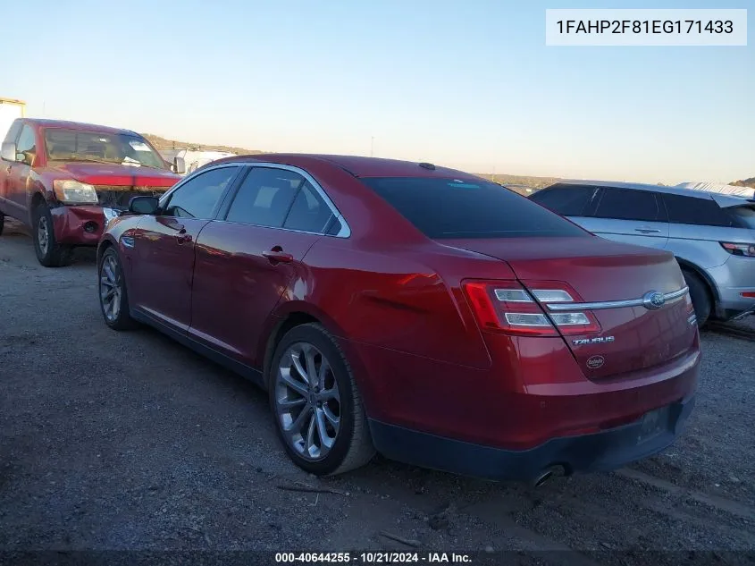 2014 Ford Taurus Limited VIN: 1FAHP2F81EG171433 Lot: 40644255