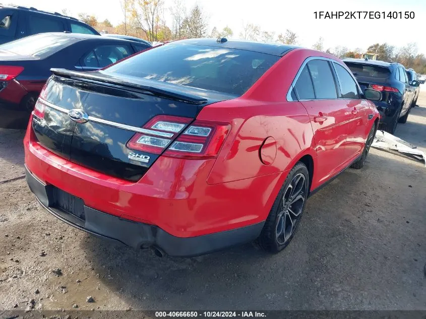 2014 Ford Taurus Sho VIN: 1FAHP2KT7EG140150 Lot: 40666650