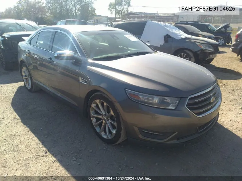 2014 Ford Taurus Limited VIN: 1FAHP2F87EG104626 Lot: 40691384