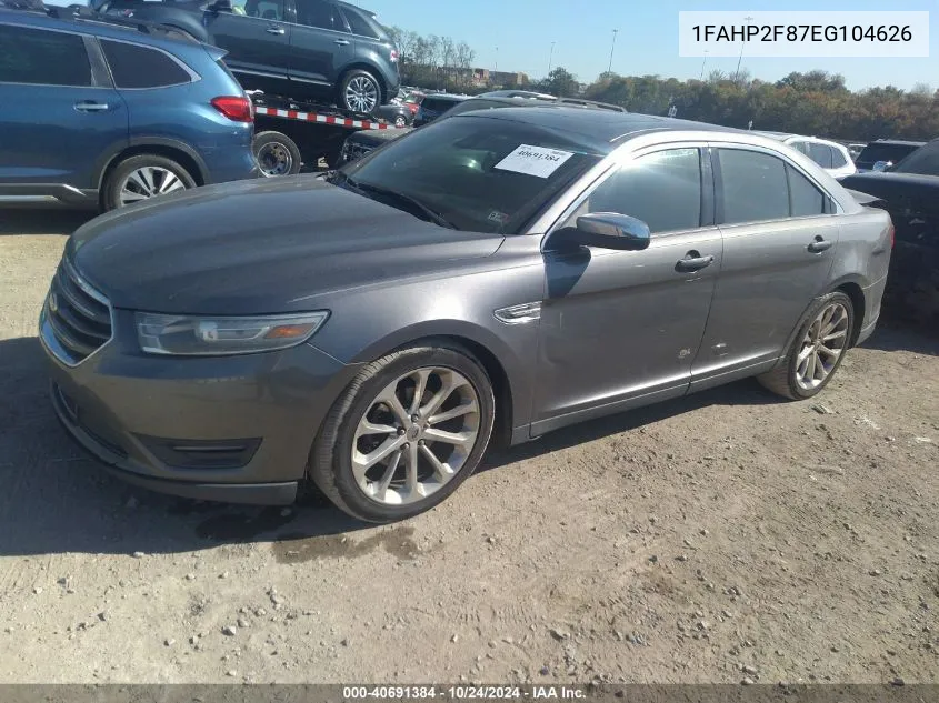 2014 Ford Taurus Limited VIN: 1FAHP2F87EG104626 Lot: 40691384