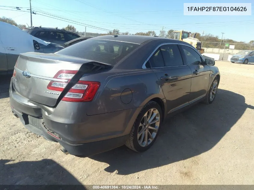 2014 Ford Taurus Limited VIN: 1FAHP2F87EG104626 Lot: 40691384