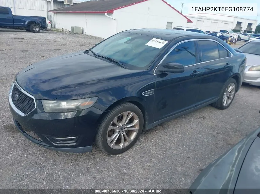 2014 Ford Taurus Sho VIN: 1FAHP2KT6EG108774 Lot: 40736630