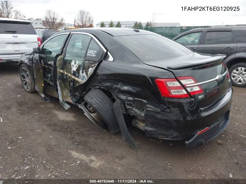 2014 Ford Taurus Sho VIN: 1FAHP2KT6EG120925 Lot: 40783449