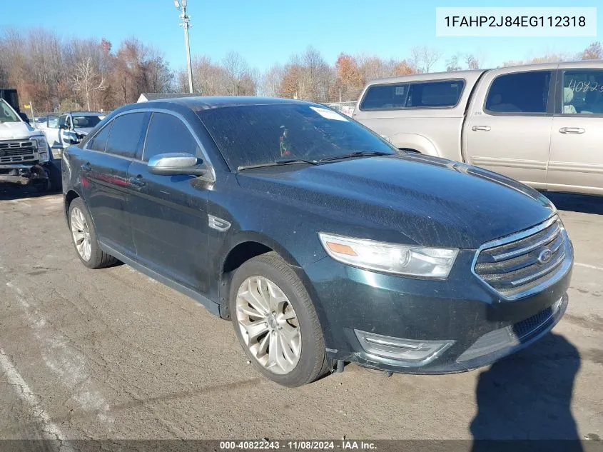 2014 Ford Taurus Limited VIN: 1FAHP2J84EG112318 Lot: 40822243