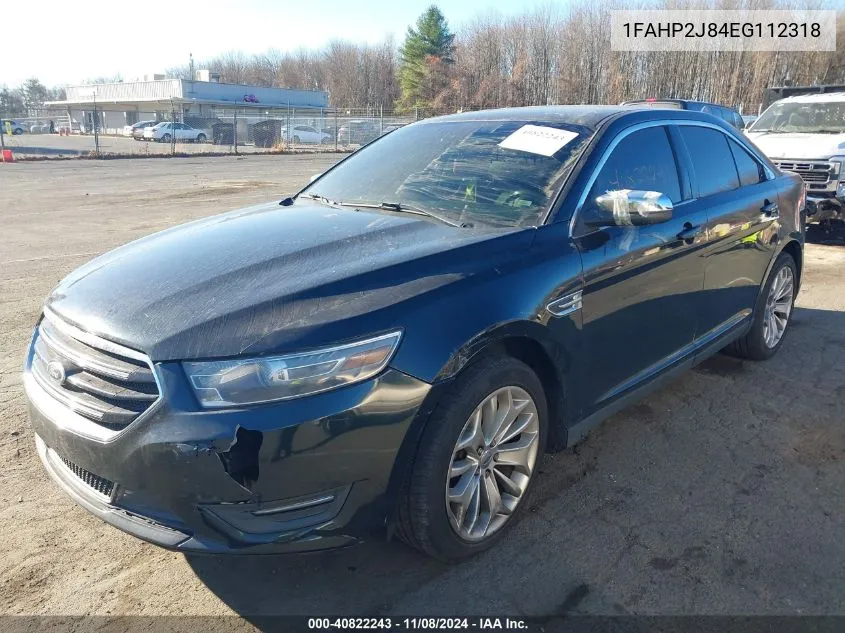 2014 Ford Taurus Limited VIN: 1FAHP2J84EG112318 Lot: 40822243