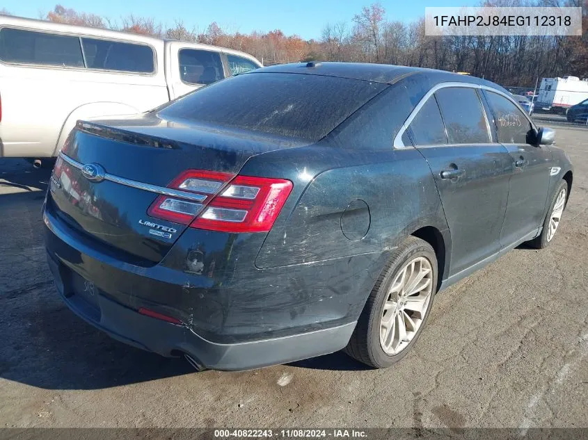 2014 Ford Taurus Limited VIN: 1FAHP2J84EG112318 Lot: 40822243