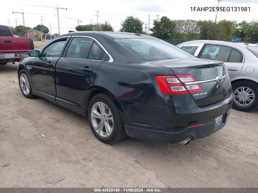 2014 Ford Taurus Sel VIN: 1FAHP2E95EG131981 Lot: 40828140