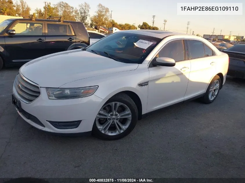 2014 Ford Taurus Sel VIN: 1FAHP2E86EG109110 Lot: 40832875