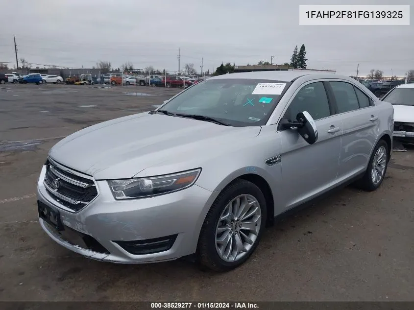 2015 Ford Taurus Limited VIN: 1FAHP2F81FG139325 Lot: 38529277