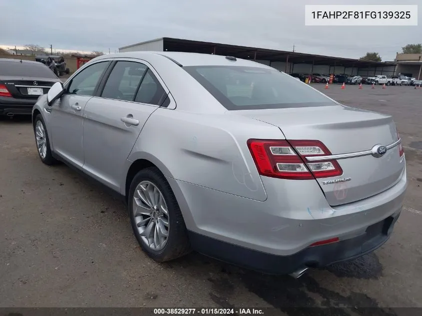 2015 Ford Taurus Limited VIN: 1FAHP2F81FG139325 Lot: 38529277