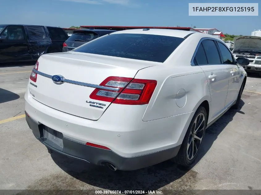 2015 Ford Taurus Limited VIN: 1FAHP2F8XFG125195 Lot: 39765074