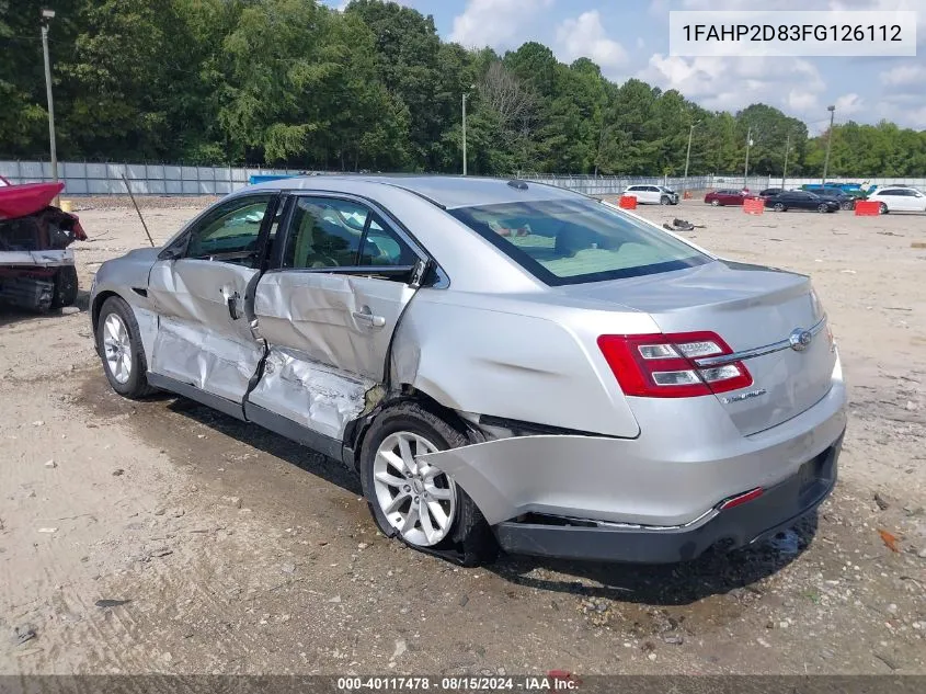 2015 Ford Taurus Se VIN: 1FAHP2D83FG126112 Lot: 40117478