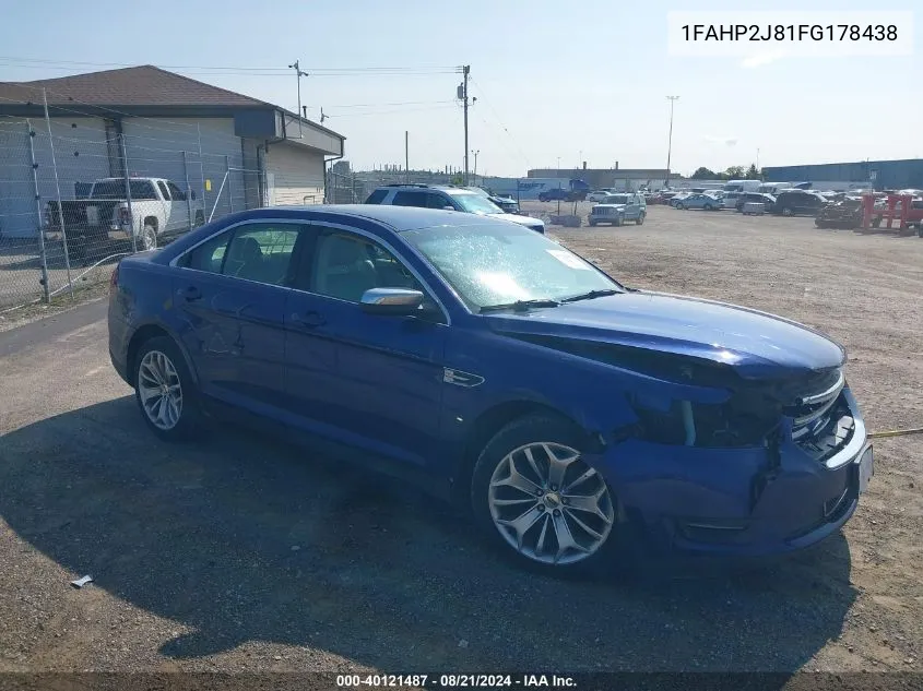 2015 Ford Taurus Limited VIN: 1FAHP2J81FG178438 Lot: 40121487