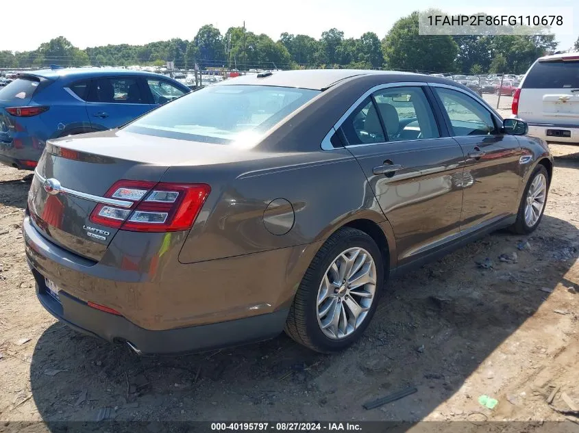 1FAHP2F86FG110678 2015 Ford Taurus Limited