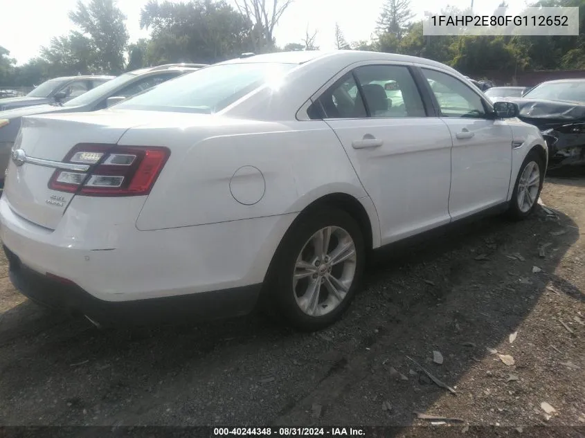 2015 Ford Taurus Sel VIN: 1FAHP2E80FG112652 Lot: 40244348