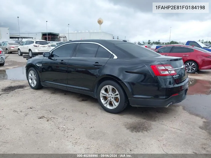 2015 Ford Taurus Sel VIN: 1FAHP2E81FG184198 Lot: 40288995