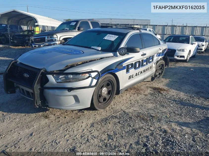 2015 Ford Taurus Police Interceptor VIN: 1FAHP2MKXFG162035 Lot: 40365655