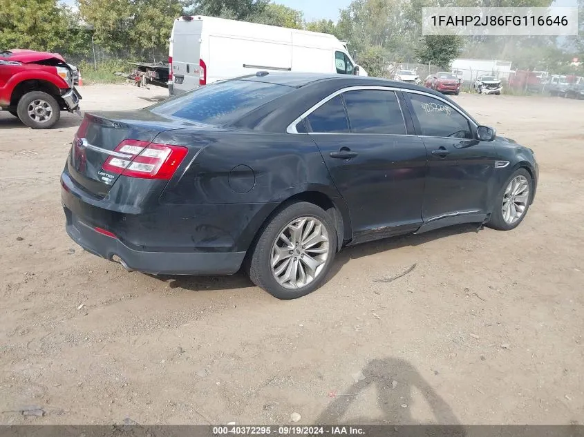 2015 Ford Taurus Limited VIN: 1FAHP2J86FG116646 Lot: 40372295