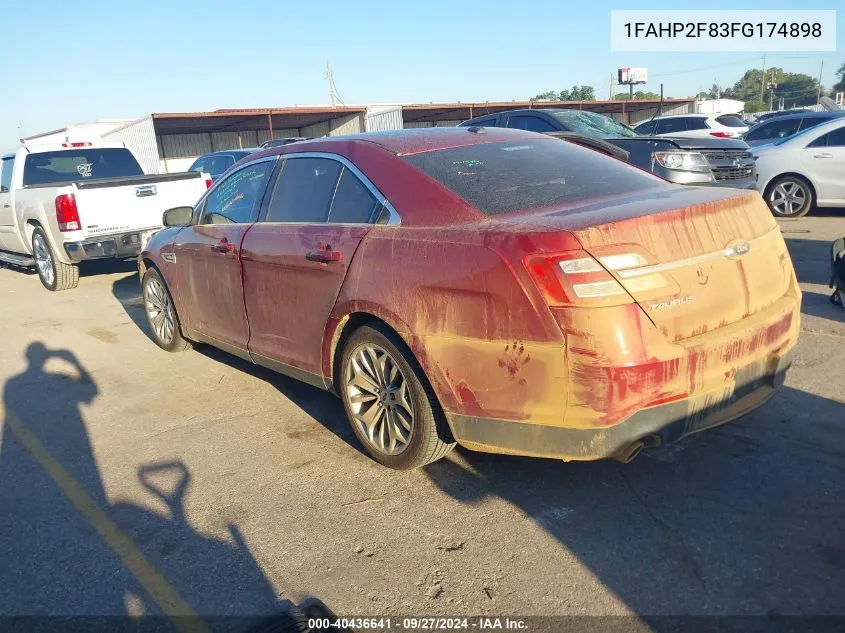 2015 Ford Taurus Limited VIN: 1FAHP2F83FG174898 Lot: 40436641