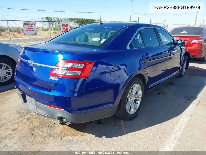 2015 Ford Taurus Sel VIN: 1FAHP2E88FG189978 Lot: 40446555