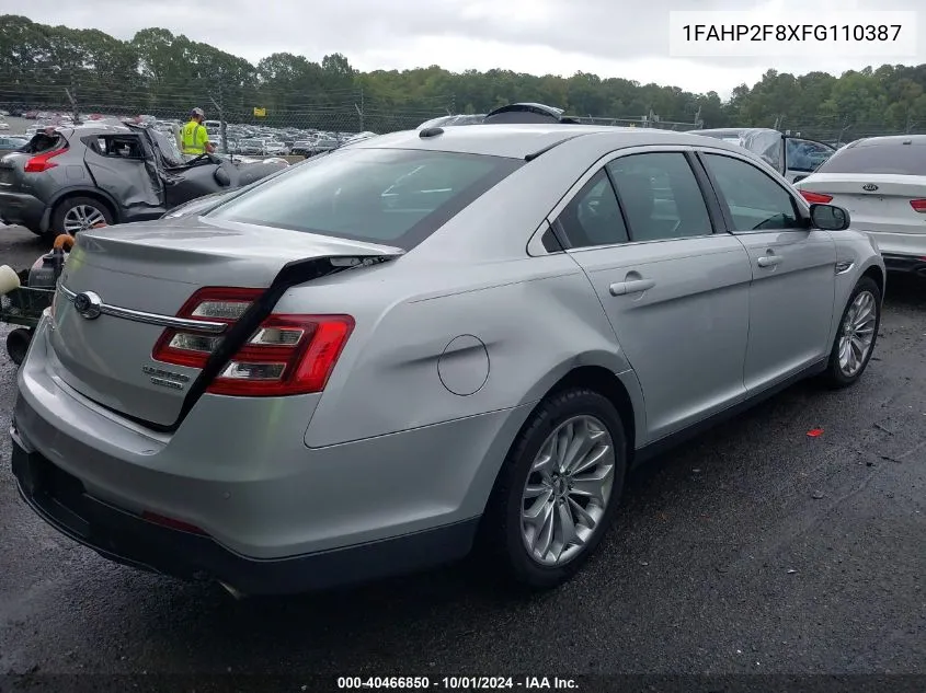 2015 Ford Taurus Limited VIN: 1FAHP2F8XFG110387 Lot: 40466850