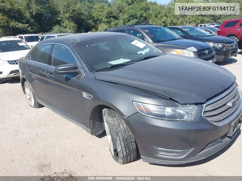 2015 Ford Taurus Sel VIN: 1FAHP2E80FG194172 Lot: 40508459