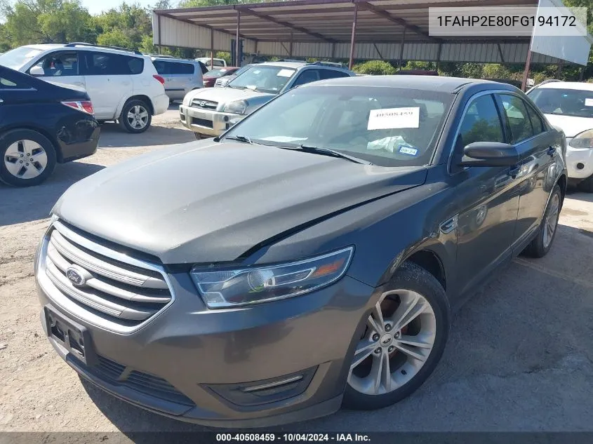 2015 Ford Taurus Sel VIN: 1FAHP2E80FG194172 Lot: 40508459