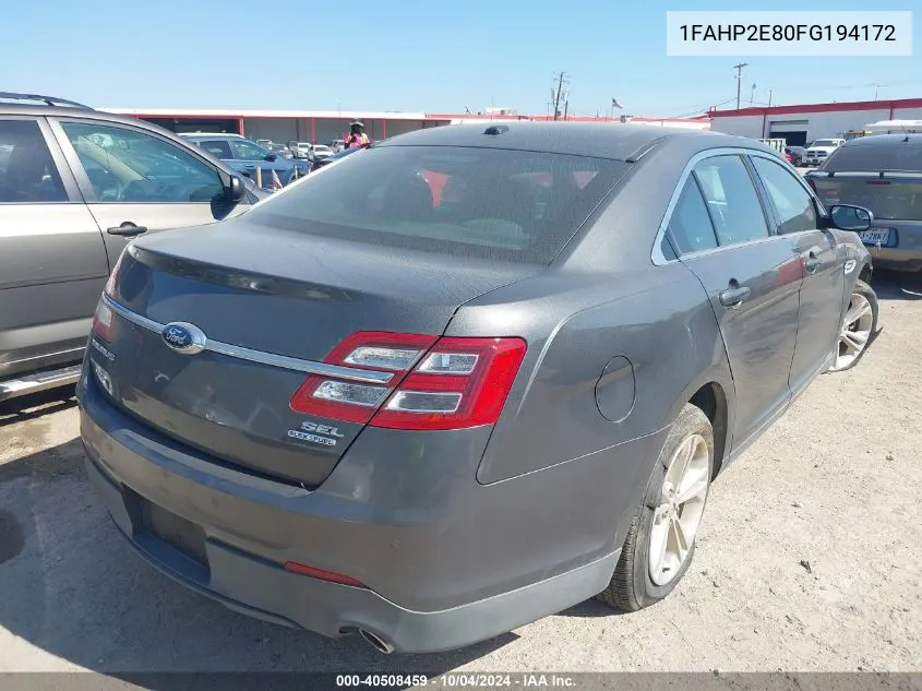 2015 Ford Taurus Sel VIN: 1FAHP2E80FG194172 Lot: 40508459