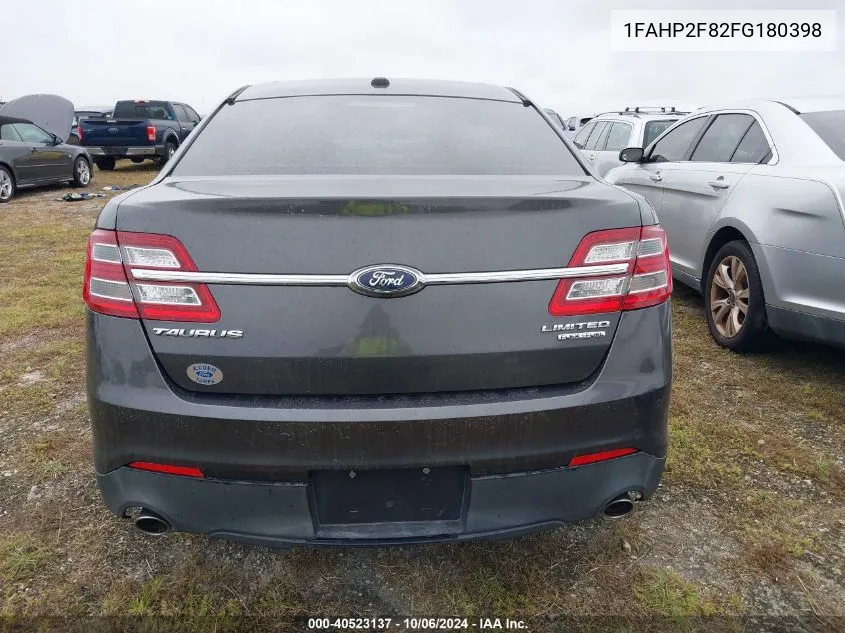 2015 Ford Taurus Limited VIN: 1FAHP2F82FG180398 Lot: 40523137