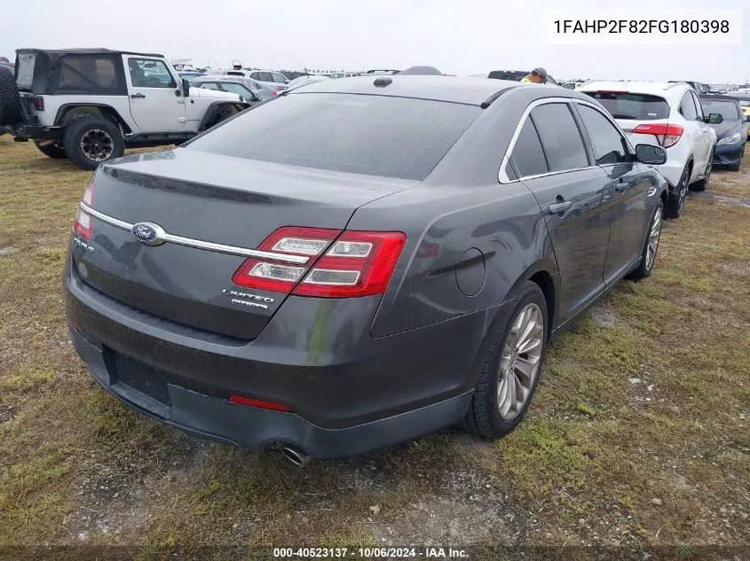 2015 Ford Taurus Limited VIN: 1FAHP2F82FG180398 Lot: 40523137