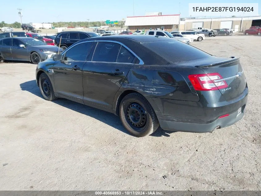 2015 Ford Taurus Sel VIN: 1FAHP2E87FG194024 Lot: 40568953