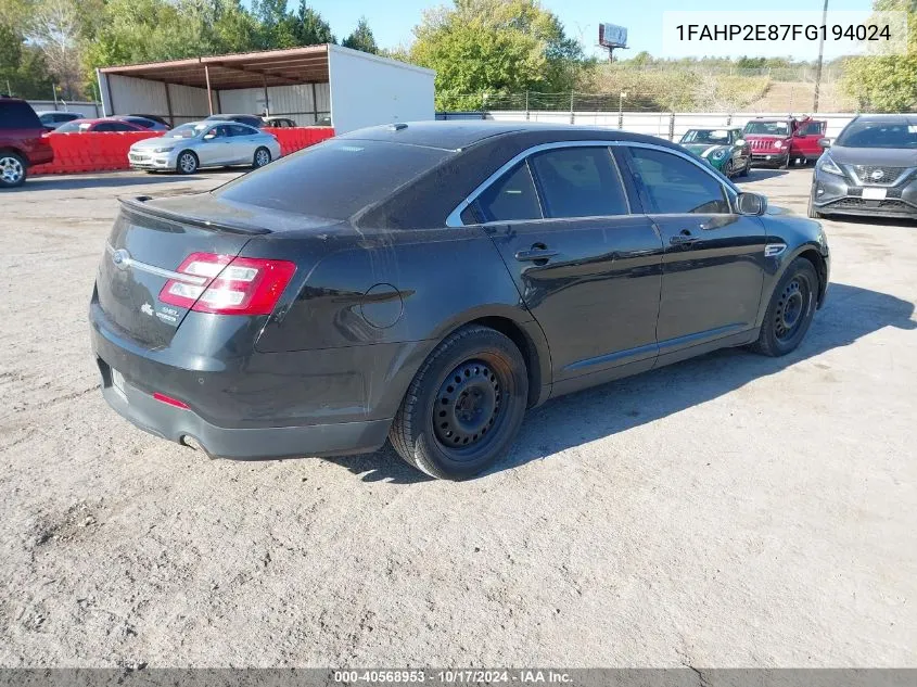 2015 Ford Taurus Sel VIN: 1FAHP2E87FG194024 Lot: 40568953