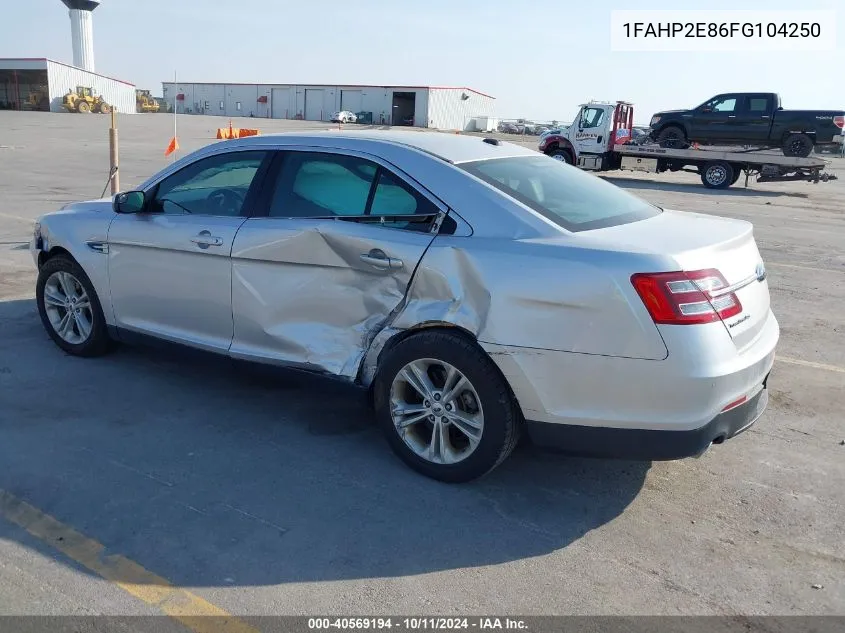 2015 Ford Taurus Sel VIN: 1FAHP2E86FG104250 Lot: 40569194