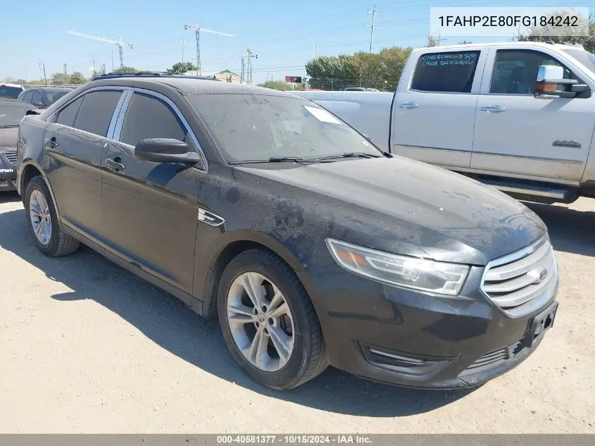 2015 Ford Taurus Sel VIN: 1FAHP2E80FG184242 Lot: 40581377