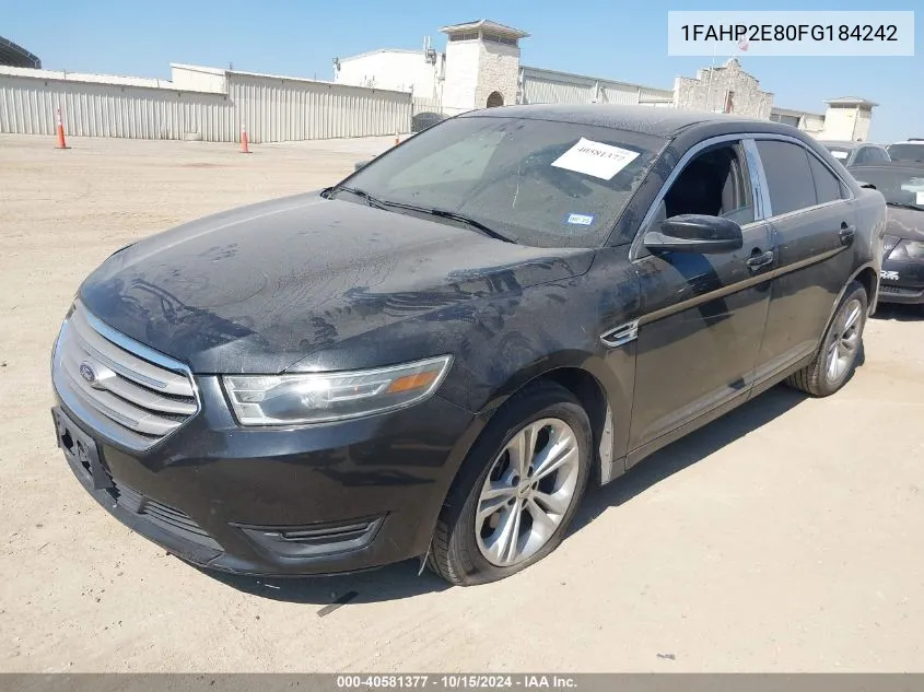 2015 Ford Taurus Sel VIN: 1FAHP2E80FG184242 Lot: 40581377